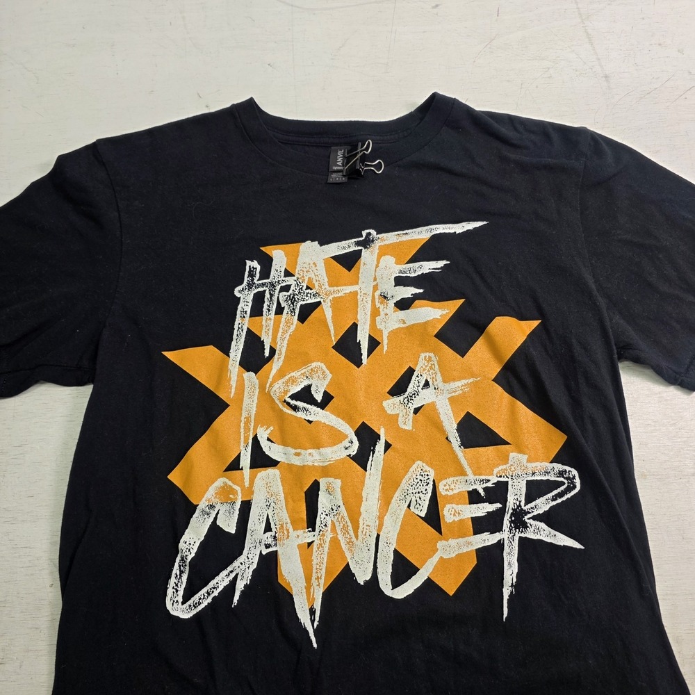 Wage War Band T-Shirt Mens L Hate Is A Cancer Metalcore Anvil Rock Tour Tee EUC